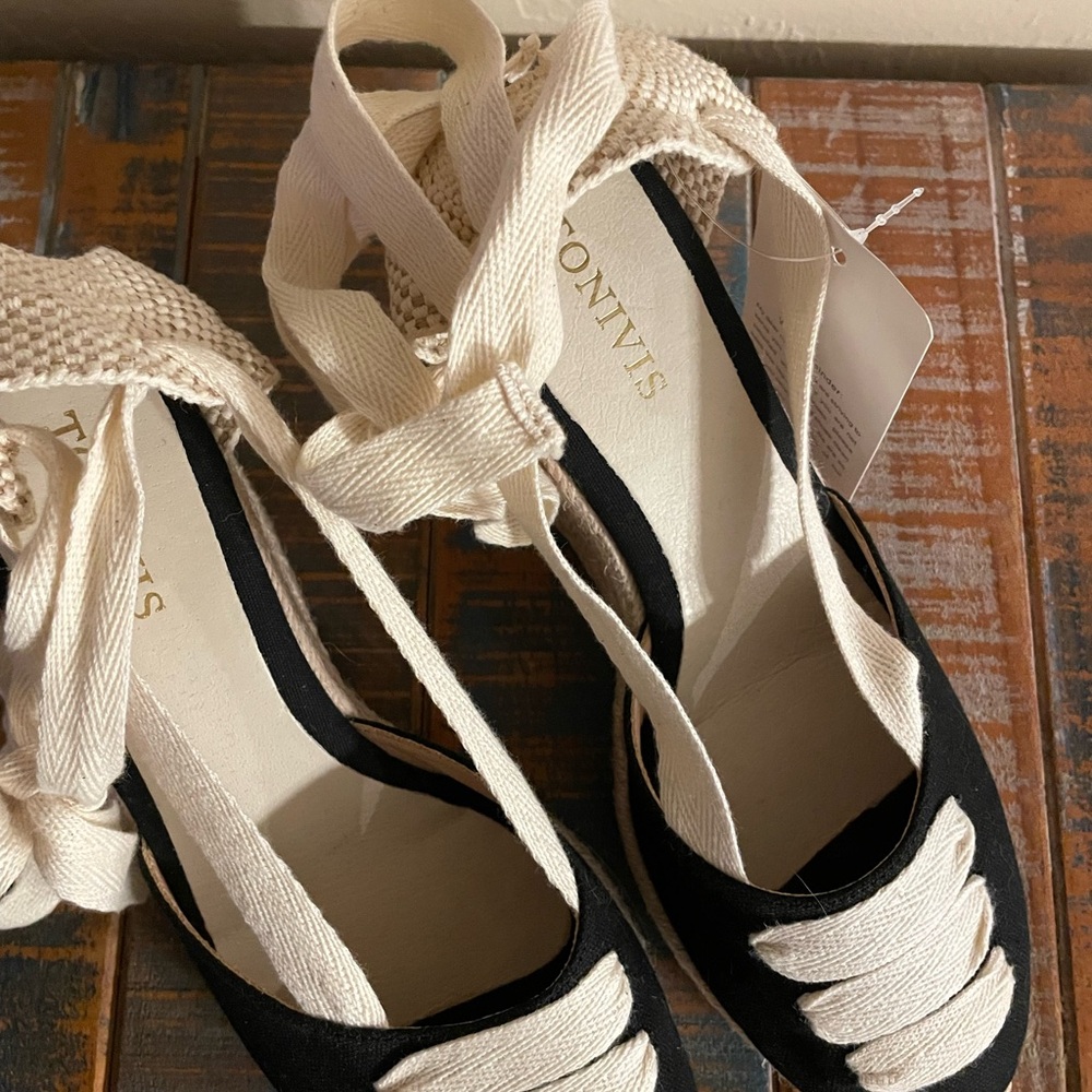 Stylish Black and Cream Espadrilles